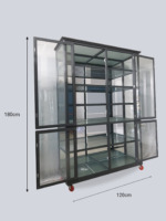 Tủ chén nhôm 1200mm 5 tầng màu xám Xingfa | tu chen nhom 1200mm 5 tang mau xam xingfa 2