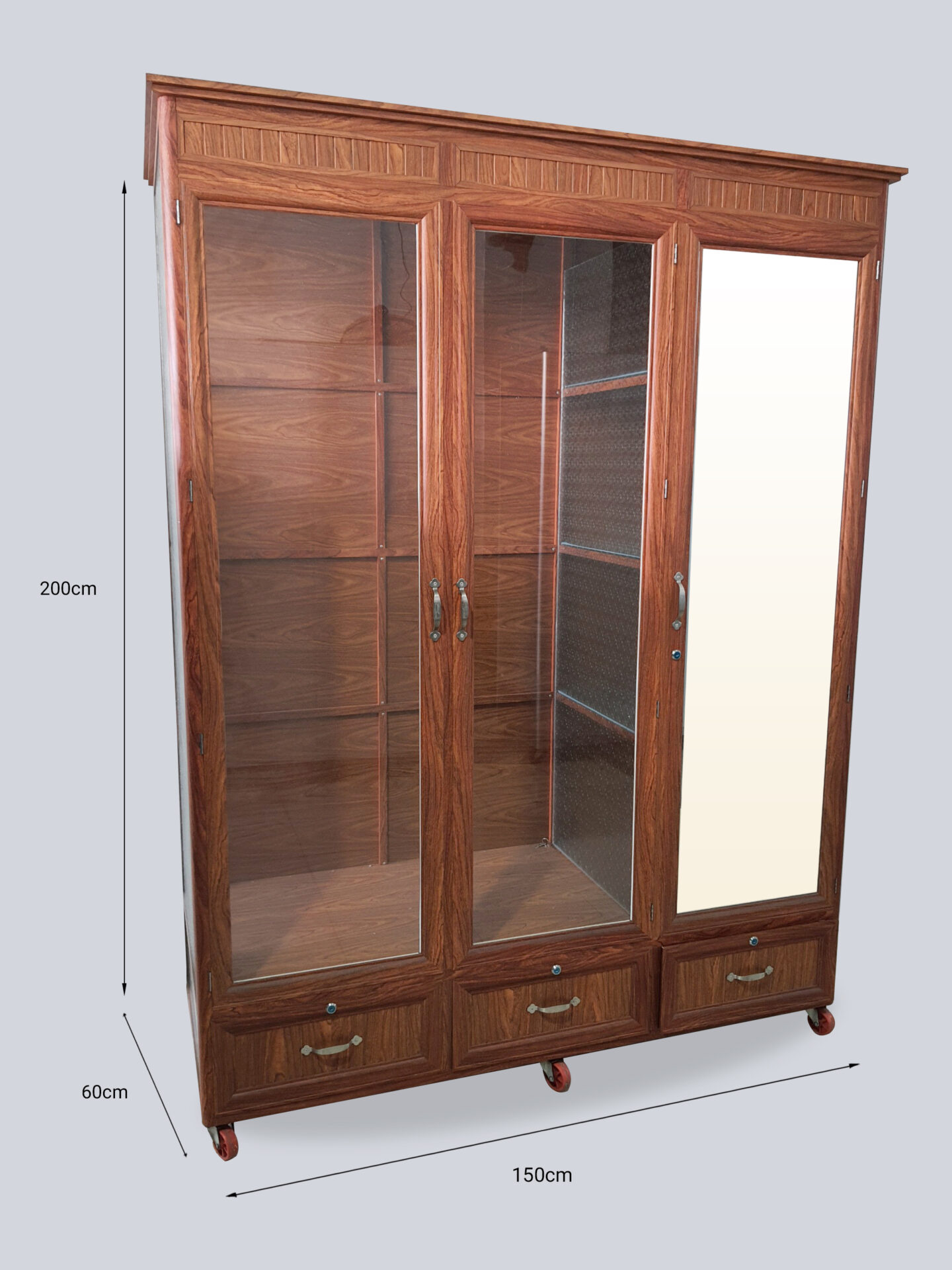 Thi công cửa nhôm kính giả gỗ đẹp, bảo hành lâu dài tại Đồng Nai | 3tr9 nau 1 cat